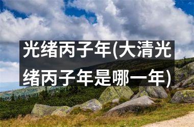 <h3>光绪丙子年(大清光绪丙子年是哪一年)