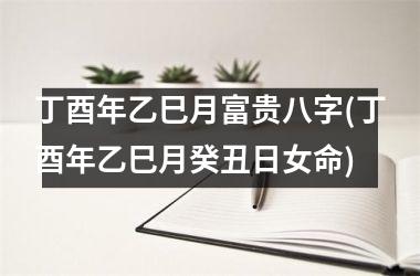 <h3>丁酉年乙巳月富贵八字(丁酉年乙巳月癸丑日女命)