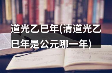 <h3>道光乙巳年(清道光乙巳年是公元哪一年)