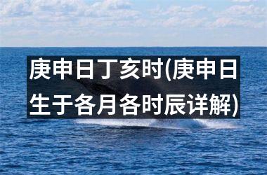 <h3>庚申日丁亥时(庚申日生于各月各时辰详解)