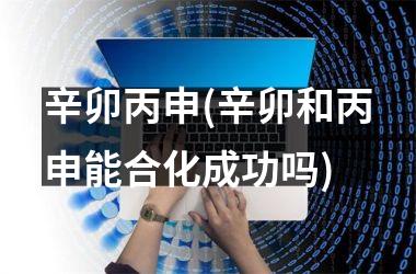 <h3>辛卯丙申(辛卯和丙申能合化成功吗)