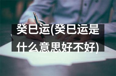 <h3>癸巳运(癸巳运是什么意思好不好)