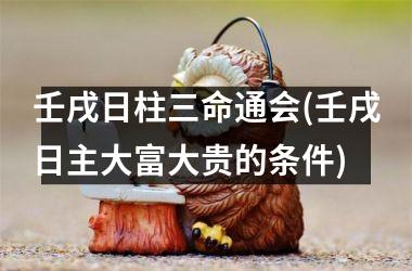 壬戌日柱三命通会(壬戌日主大富大贵的条件)