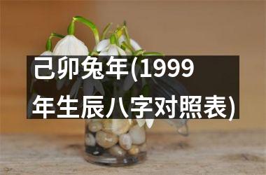 <h3>己卯兔年(1999年生辰八字对照表)