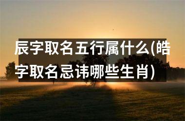 <h3>辰字取名五行属什么(皓字取名忌讳哪些生肖)
