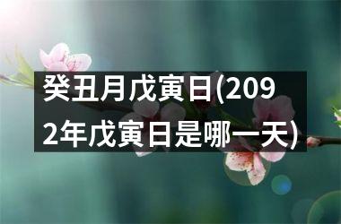 癸丑月戊寅日(2092年戊寅日是哪一天)