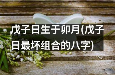 戊子日生于卯月(戊子日最坏组合的八字)