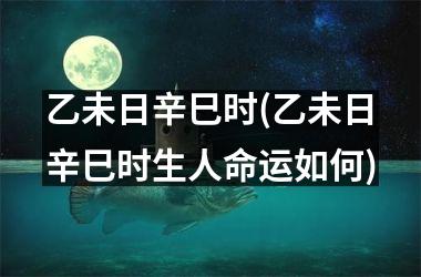 <h3>乙未日辛巳时(乙未日辛巳时生人命运如何)