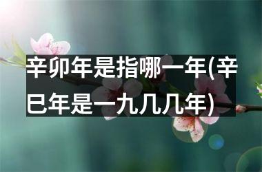 <h3>辛卯年是指哪一年(辛巳年是一九几几年)