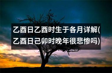 乙酉日乙酉时生于各月详解(乙酉日己卯时晚年很悲惨吗)