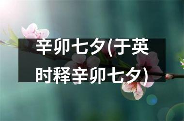 <h3>辛卯七夕(于英时释辛卯七夕)