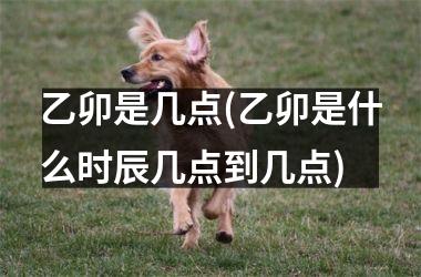<h3>乙卯是几点(乙卯是什么时辰几点到几点)