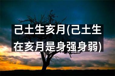 <h3>己土生亥月(己土生在亥月是身强身弱)