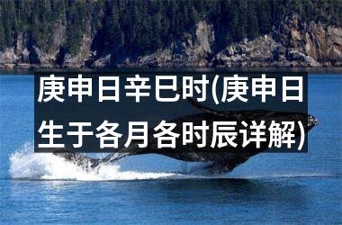 <h3>庚申日辛巳时(庚申日生于各月各时辰详解)