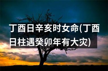 <h3>丁酉日辛亥时女命(丁酉日柱遇癸卯年有大灾)