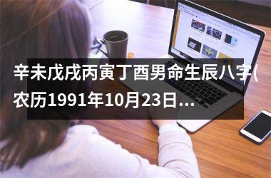 <h3>辛未戊戌丙寅丁酉男命生辰八字(农历1991年10月23日生辰八字)