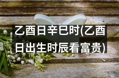<h3>乙酉日辛巳时(乙酉日出生时辰看富贵)