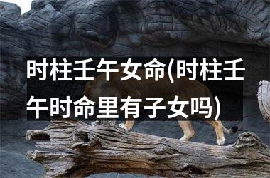 <h3>时柱壬午女命(时柱壬午时命里有子女吗)