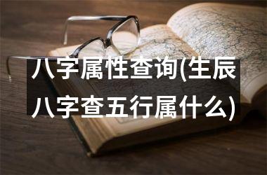 八字属性查询(生辰八字查五行属什么)