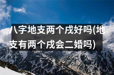 <h3>八字地支两个戌好吗(地支有两个戌会二婚吗)