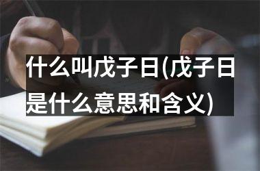 <h3>什么叫戊子日(戊子日是什么意思和含义)