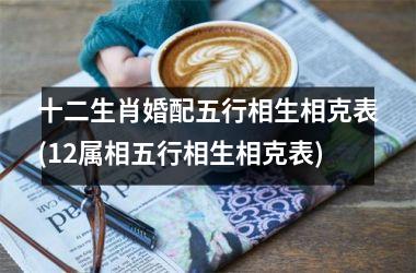 <h3>十二生肖婚配五行相生相克表(12属相五行相生相克表)