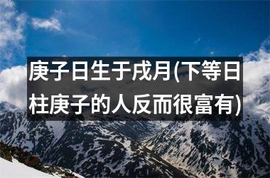 <h3>庚子日生于戌月(下等日柱庚子的人反而很富有)