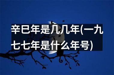 <h3>辛巳年是几几年(一九七七年是什么年号)