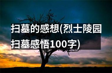 扫墓的感想(烈士陵园扫墓感悟100字)