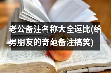 <h3>老公备注名称大全逗比(给男朋友的奇葩备注搞笑)