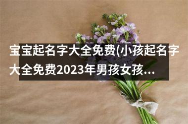 <h3>宝宝起名字大全免费(小孩起名字大全免费2025年男孩女孩)