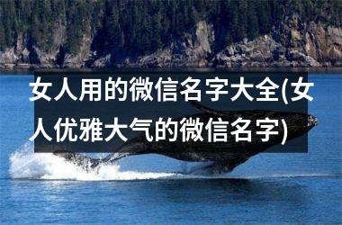 <h3>女人用的微信名字大全(女人优雅大气的微信名字)