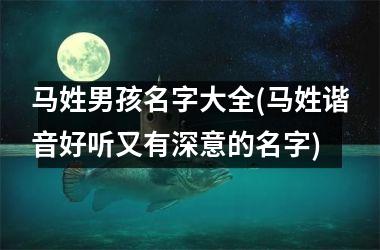 马姓男孩名字大全(马姓谐音好听又有深意的名字)