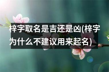 <h3>梓字取名是吉还是凶(梓字为什么不建议用来起名)