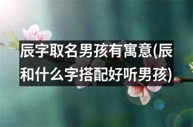 <h3>辰字取名男孩有寓意(辰和什么字搭配好听男孩)