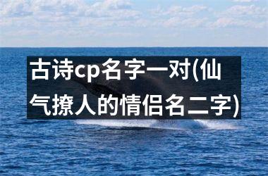 古诗cp名字一对(仙气撩人的情侣名二字)