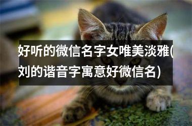 <h3>好听的微信名字女唯美淡雅(刘的谐音字寓意好微信名)