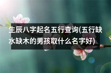 <h3>生辰八字起名五行查询(五行缺水缺木的男孩取什么名字好)