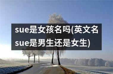 <h3>sue是女孩名吗(英文名sue是男生还是女生)