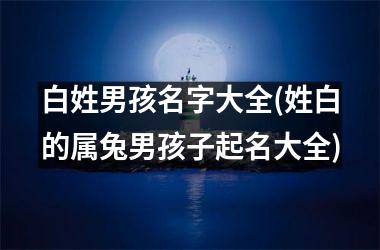 <h3>白姓男孩名字大全(姓白的属兔男孩子起名大全)