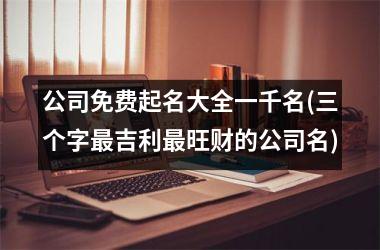 <h3>公司免费起名大全一千名(三个字最吉利最旺财的公司名)