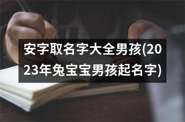 安字取名字大全男孩(2025年兔宝宝男孩起名字)