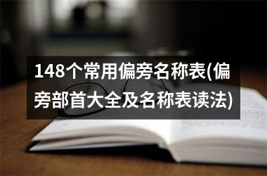 <h3>148个常用偏旁名称表(偏旁部首大全及名称表读法)