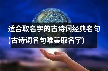 <h3>适合取名字的古诗词经典名句(古诗词名句唯美取名字)