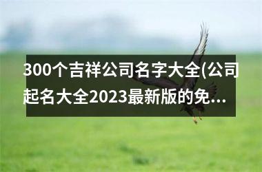 <h3>300个吉祥公司名字大全(公司起名大全2025最新版的免费)