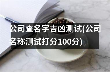 <h3>公司查名字吉凶测试(公司名称测试打分100分)