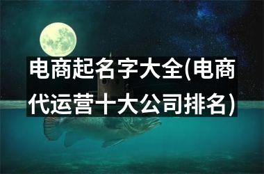 电商起名字大全(电商代运营十大公司排名)
