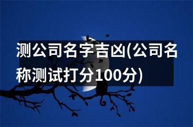 <h3>测公司名字吉凶(公司名称测试打分100分)