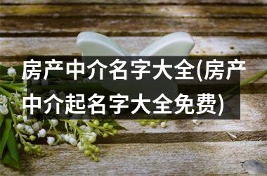 <h3>房产中介名字大全(房产中介起名字大全免费)