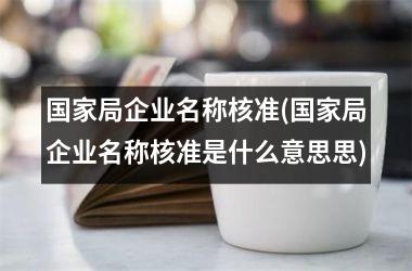 局企业名称核准(局企业名称核准是什么意思思)